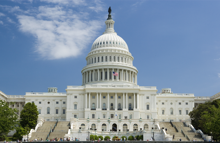 USA, Washington DC, Capitol Building dome and statue